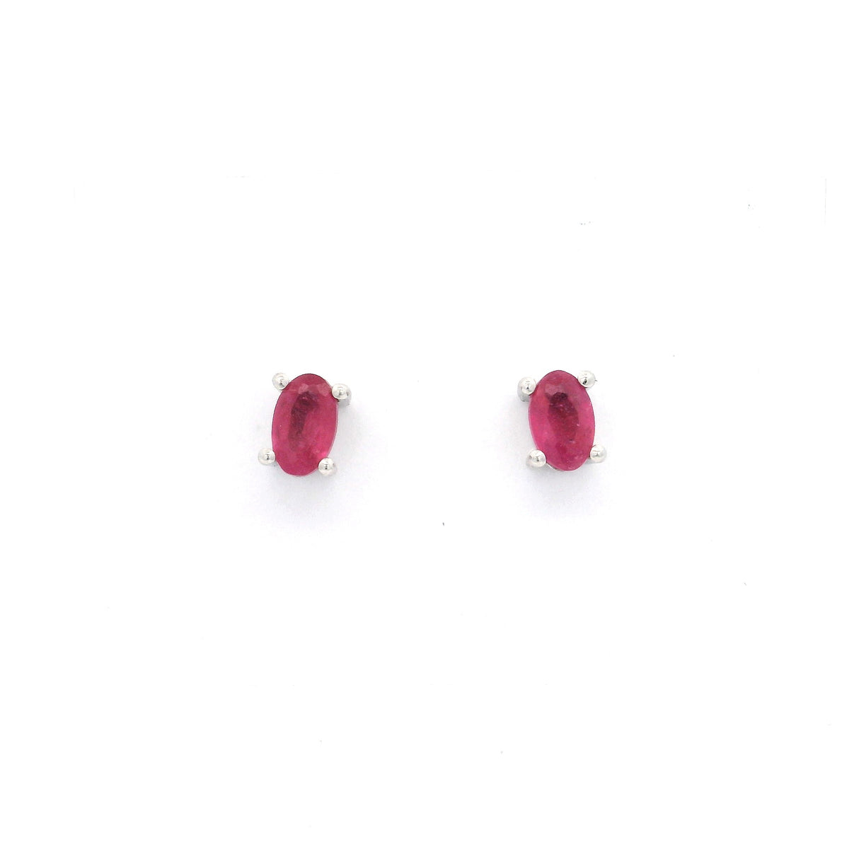 Faceted Prong Set Precious Gemstone in Rhodium Vermeil 925 Sterling Silver