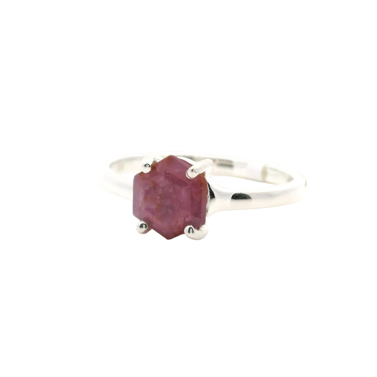 Faceted Ruby Stalactite Ring - Prong Set Sz 8
