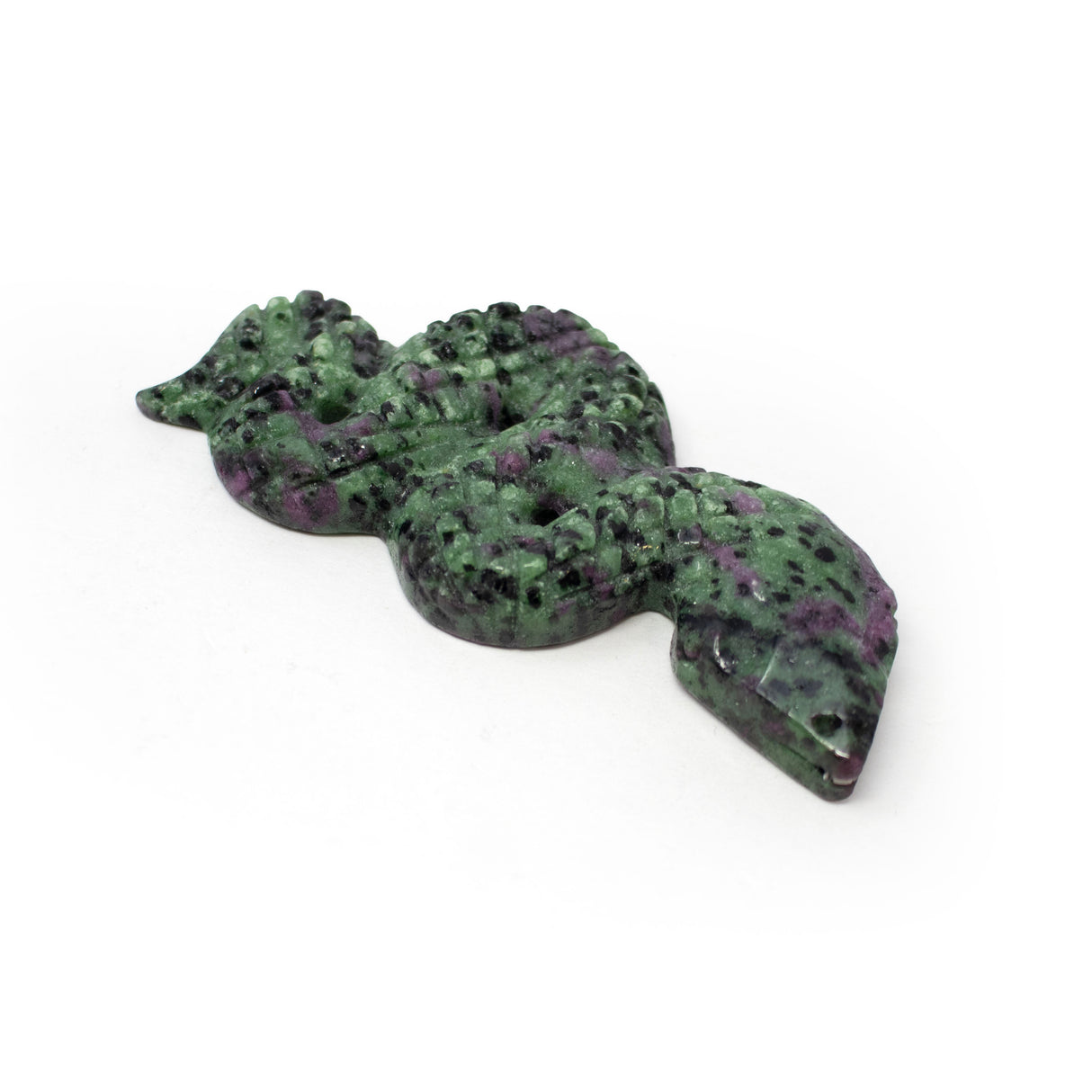 Ruby Zoisite 4" Snake Ready-to-Strike Carving