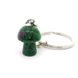 Ruby Zoisite Mushroom Keychain