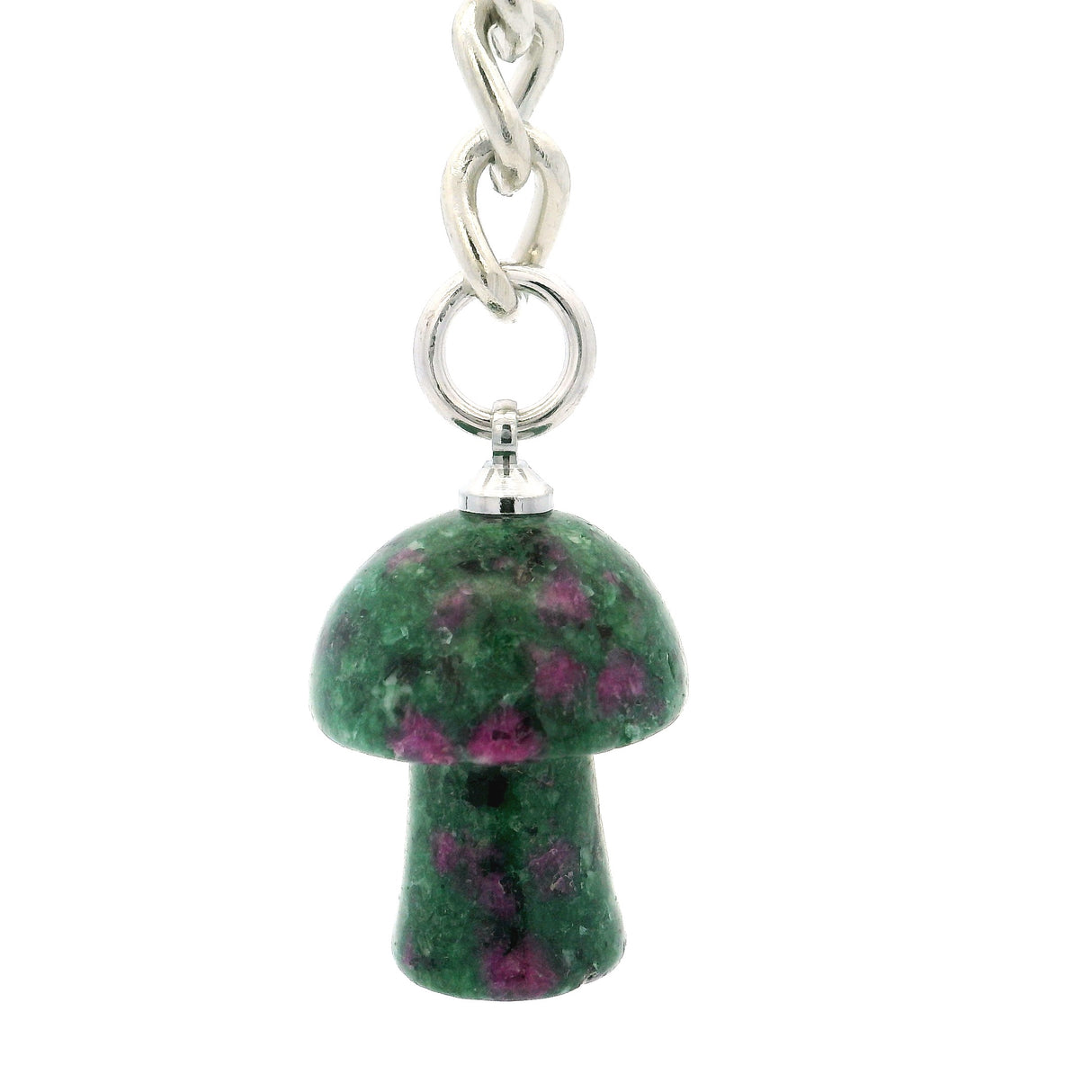 Ruby Zoisite Mushroom Keychain
