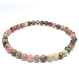 Bubblegum Pink Rhodonite Beaded Bracelet 4mm Rounds