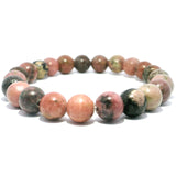 Rhodonite Beaded Bracelet 8mm Rounds