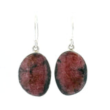 Rhodonite Dangle Earrings - Freeform