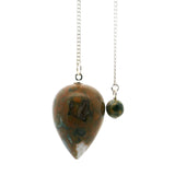 Rainforest Jasper Droplet Gemstone Pendulum