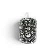 Sterling silver dog tag pendant covered in clustered oxidized skulls
