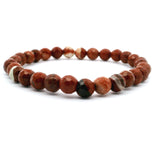 Red Jasper Beaded Bracelet 6mm Faceted Rounds