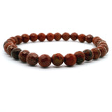 Red Jasper Beaded Bracelet 6mm Faceted Rounds