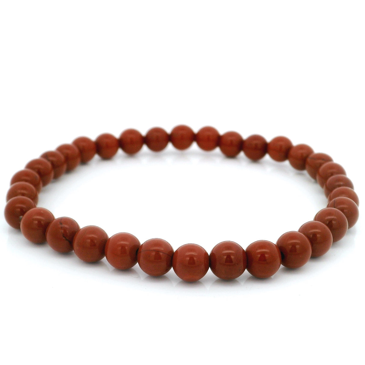 Red Jasper Beaded Bracelet - 6mm Round