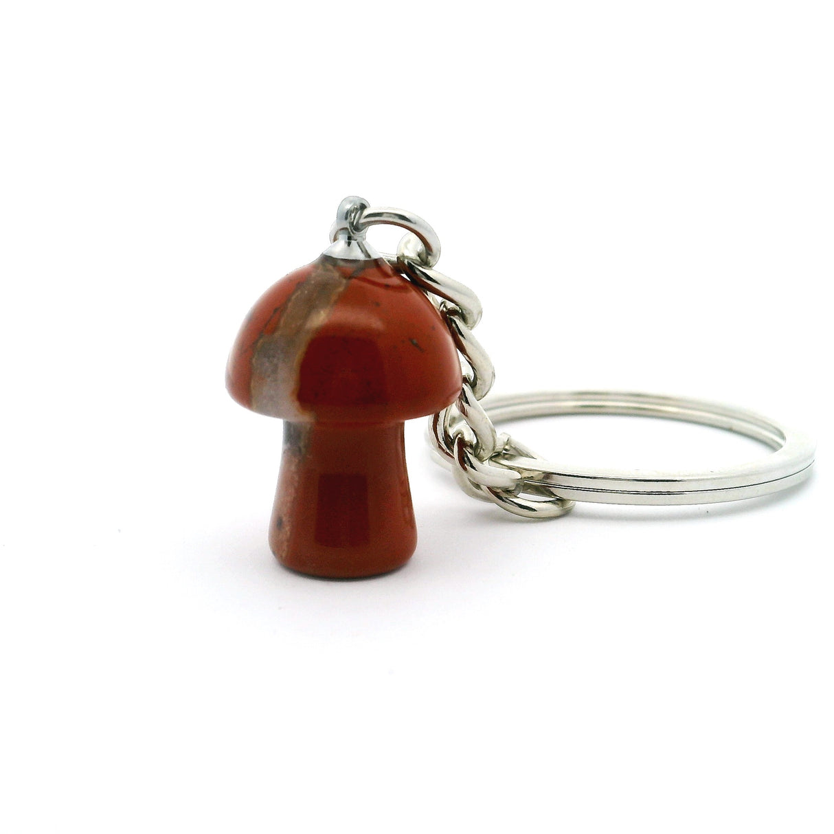 Red Jasper Mushroom Keychain