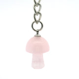 Rose Quartz Mushroom Keychain