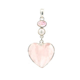 Rose Quartz Cabochon Pendant with Pearl & Pink Tourmaline