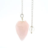 Rose Quartz Faceted Droplet Gemstone Pendulum