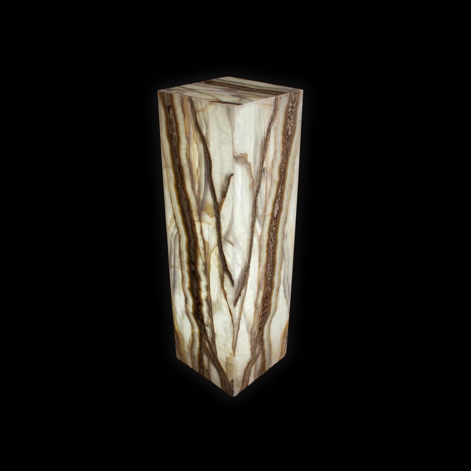 Amber Brown Onyx Pedestal Luminary