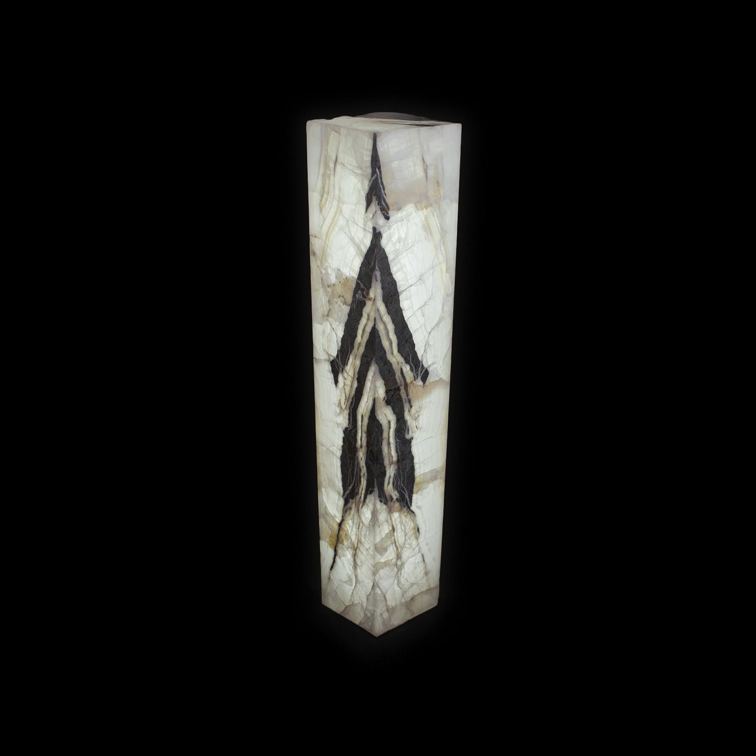 Cristalino Gray Arrowhead Onyx Pedestal Luminary 67"