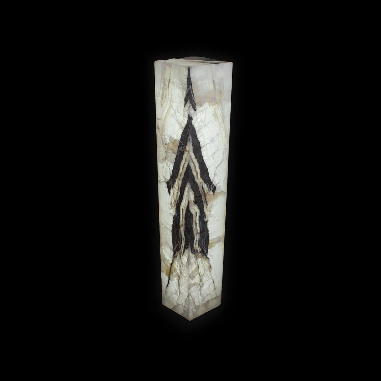 Cristalino Gray Arrowhead Onyx Pedestal Luminary 67"