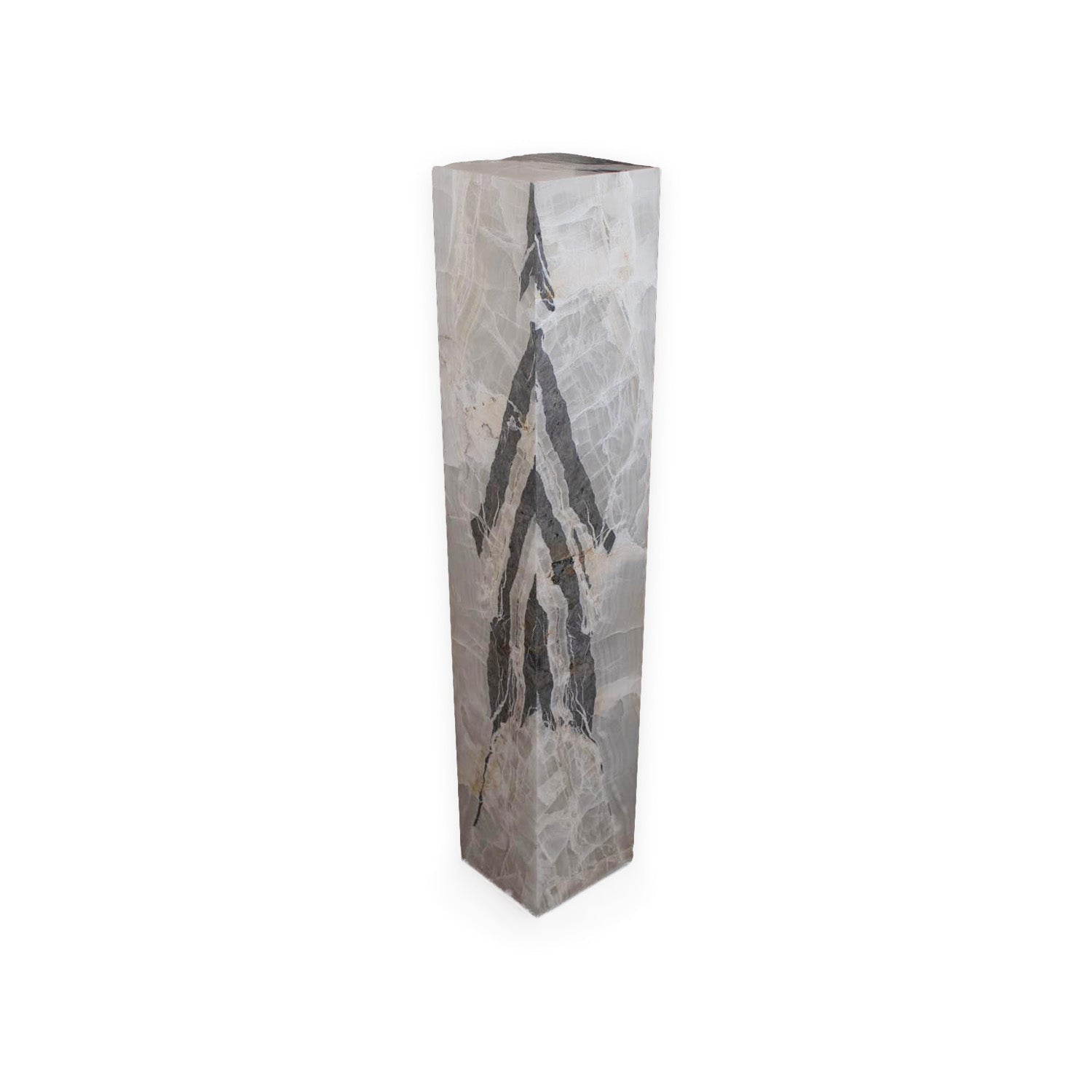 Cristalino Gray Arrowhead Onyx Pedestal Luminary 67"