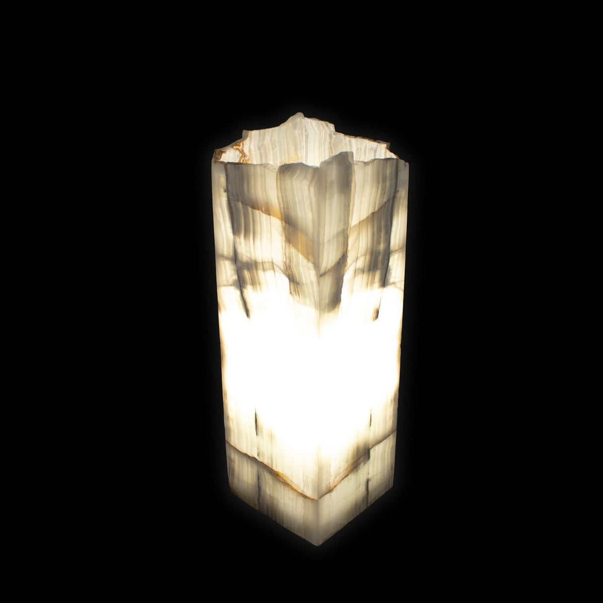 Luminaire Tehuacan Onyx Carré à Dessus Ouvert 18" x 6"