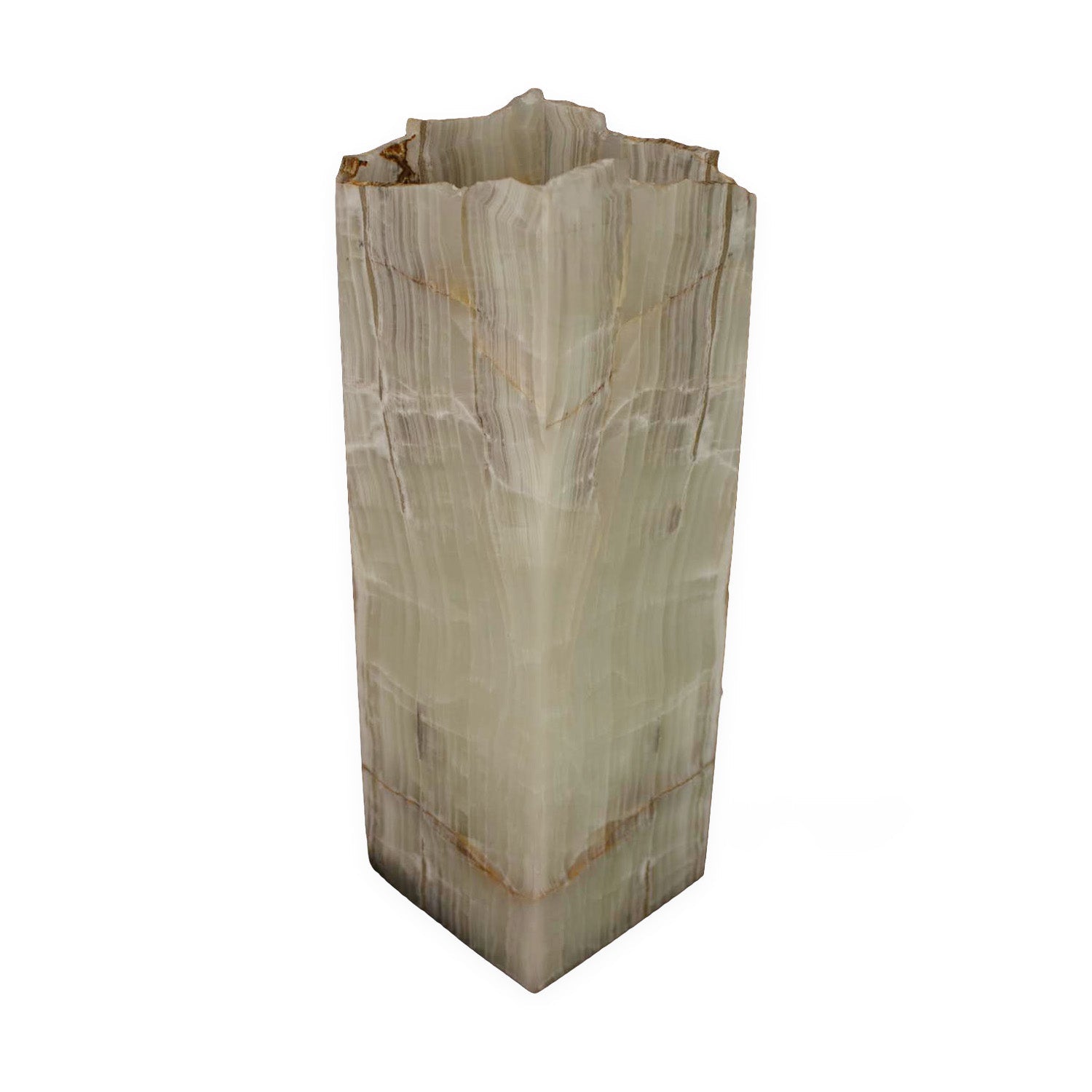 Luminaire Tehuacan Onyx Carré à Dessus Ouvert 18" x 6"