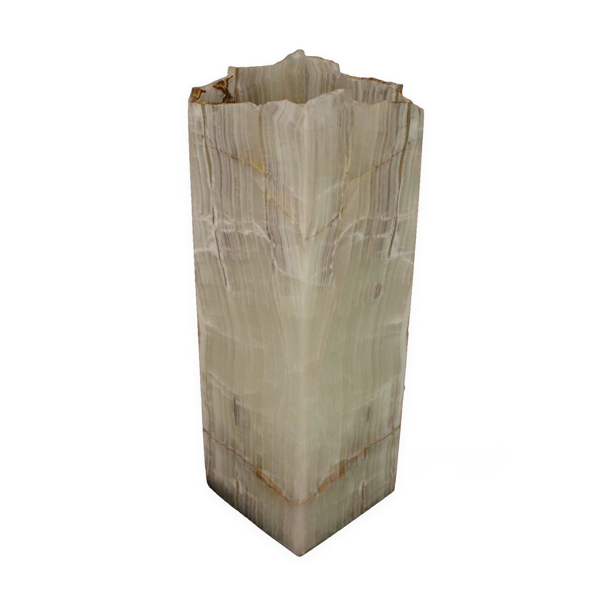 Luminaire Tehuacan Onyx Carré à Dessus Ouvert 18" x 6"
