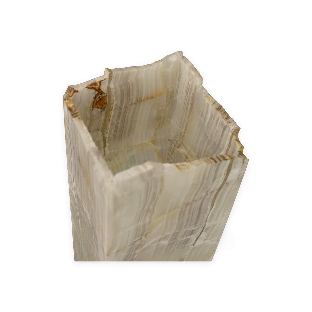 Luminaire Tehuacan Onyx Carré à Dessus Ouvert 18" x 6"