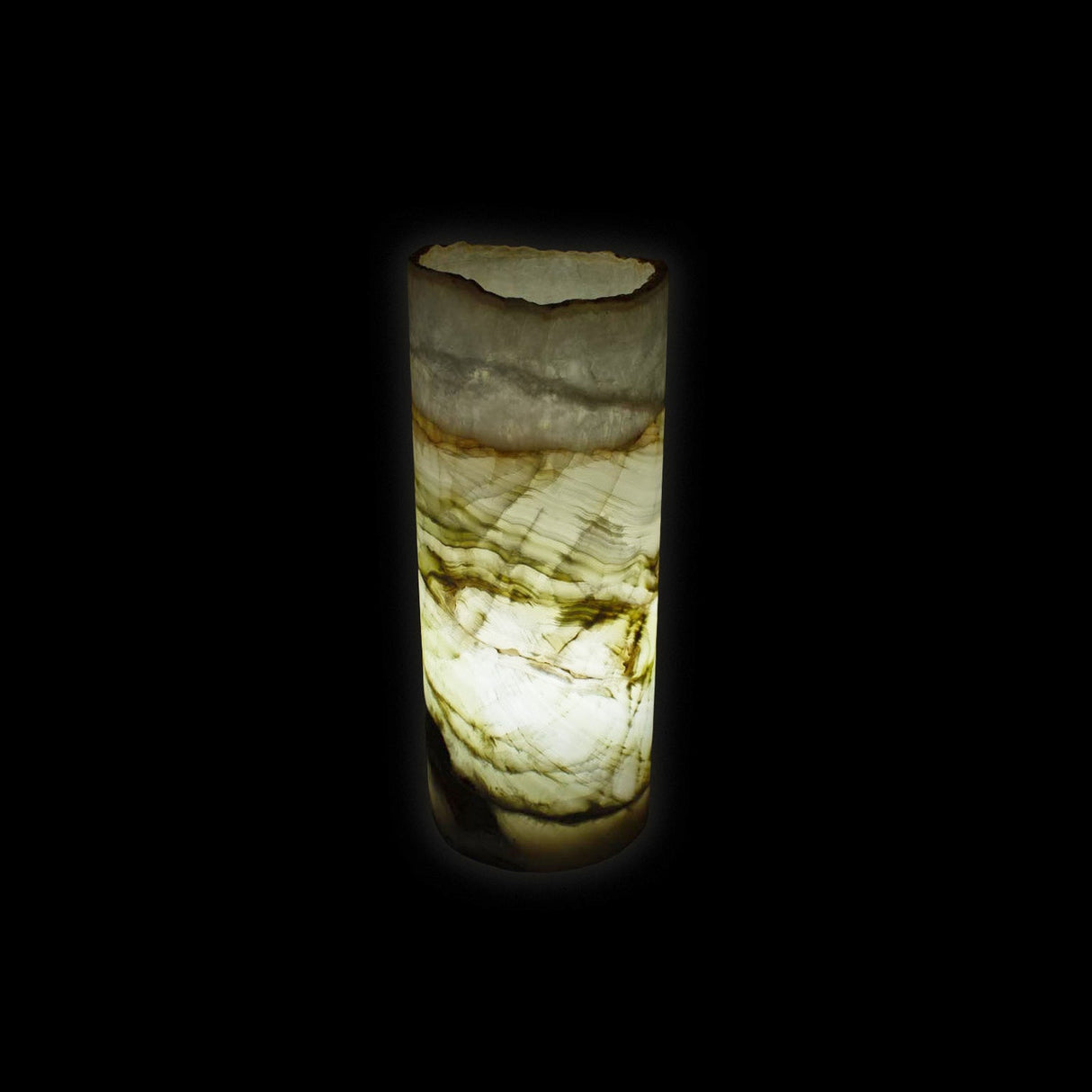GREEN & WHITE Onyx Cylinder Luminary