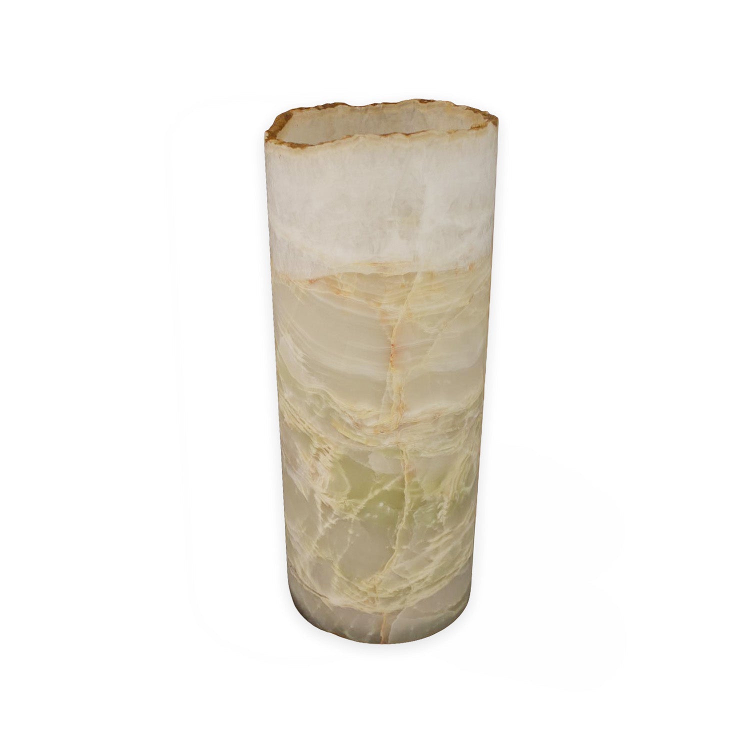 GREEN & WHITE Onyx Cylinder Luminary