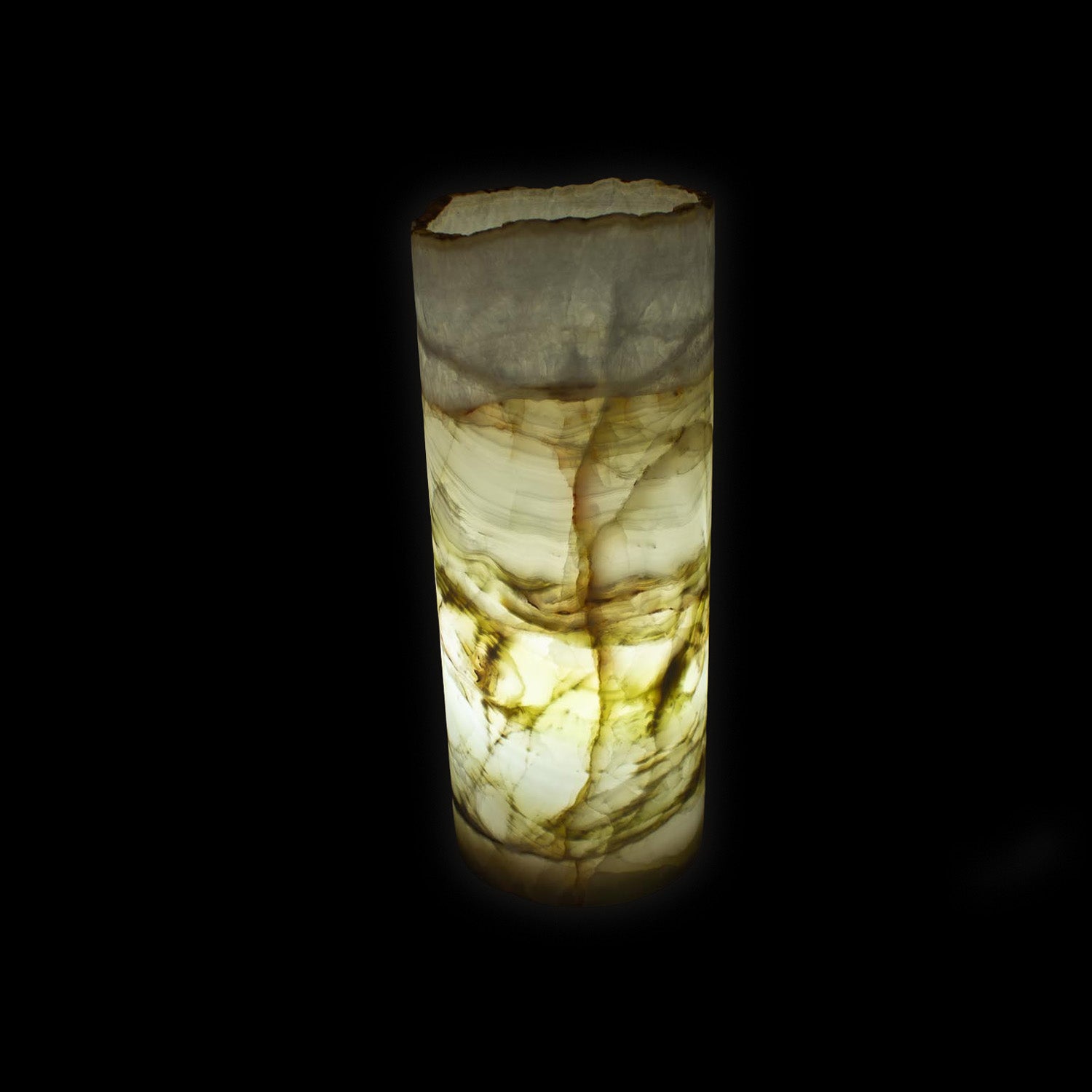 GREEN & WHITE Onyx Cylinder Luminary