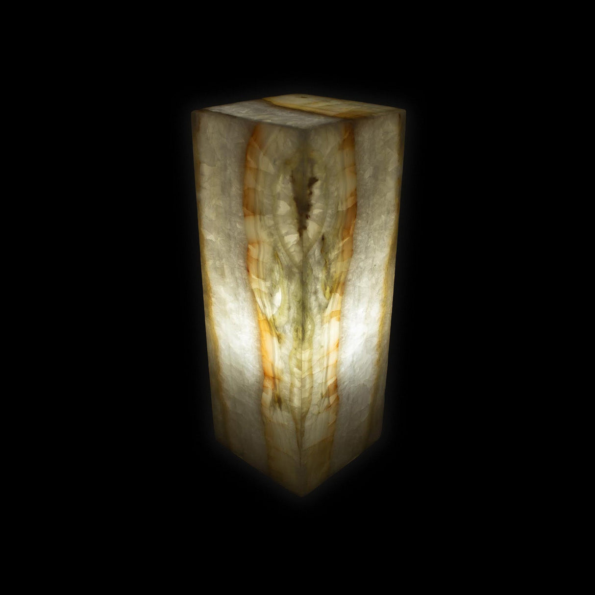 Luminaire sur pied à dessus fermé en onyx vert/orange Tehuacan 16 po