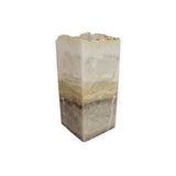 Luminaire carré ouvert en onyx de Tehuacan vert et orange de 35,5 cm