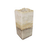 Luminaire carré ouvert en onyx de Tehuacan vert et orange de 35,5 cm