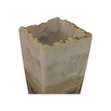 Luminaire carré ouvert en onyx de Tehuacan vert et orange de 35,5 cm