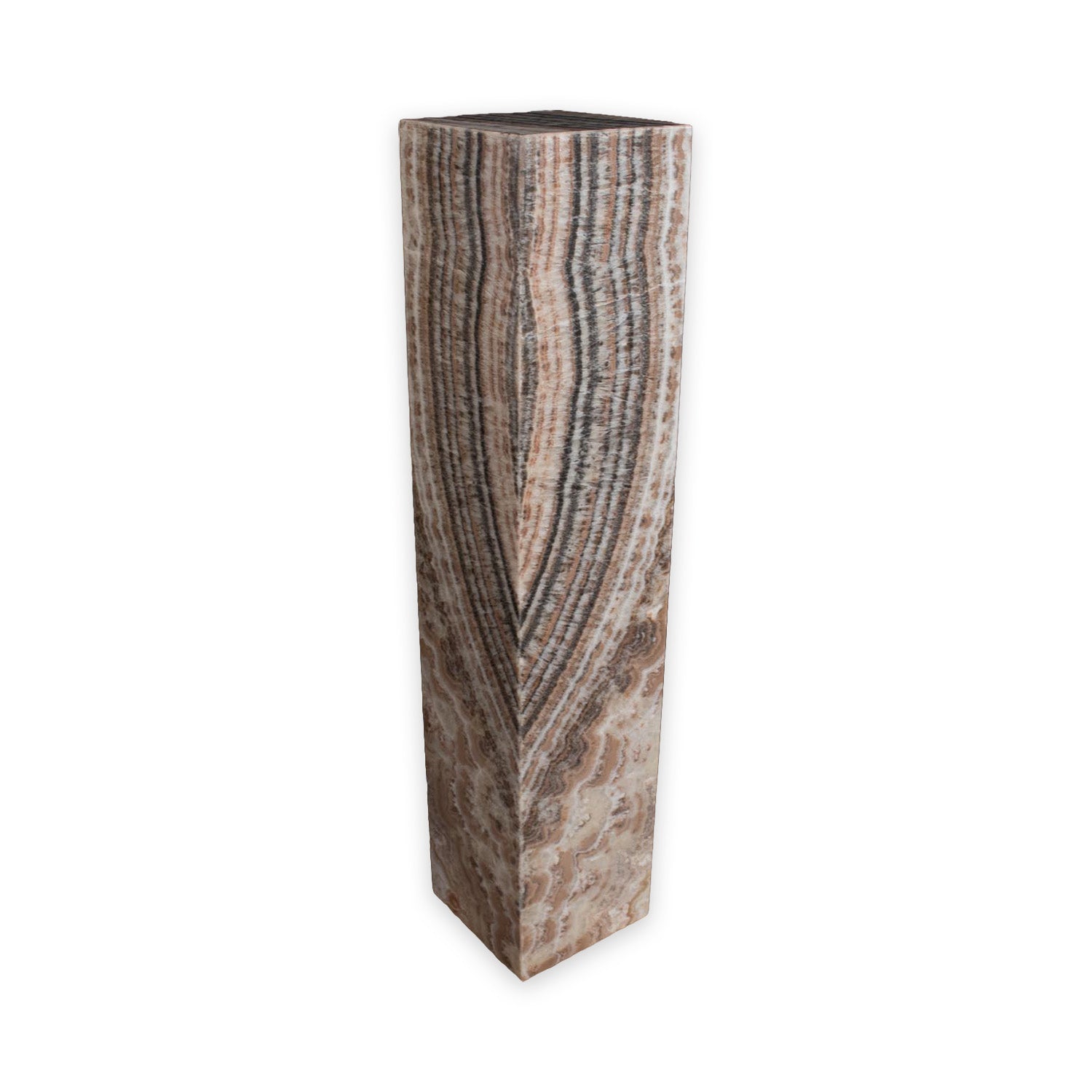 Black Zebra Onyx Floor Pedestal Luminary