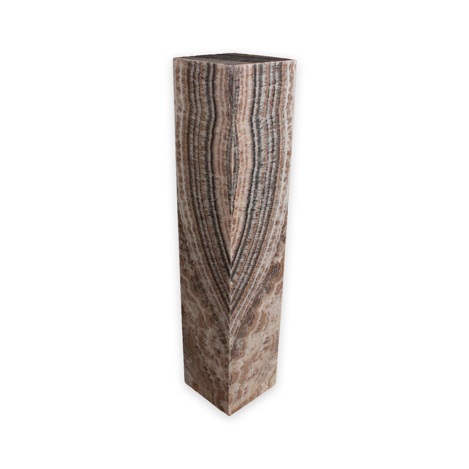 Black Zebra Onyx Floor Pedestal Luminary