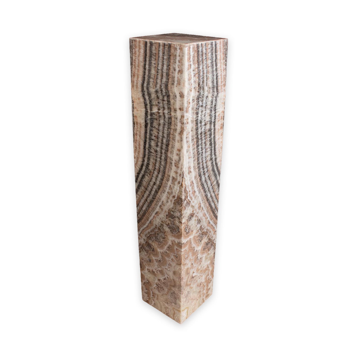 Black Zebra Onyx Floor Pedestal Luminary