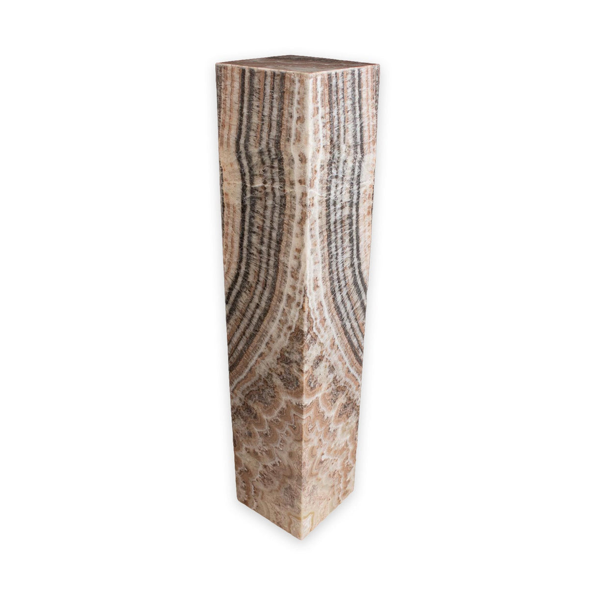 Black Zebra Onyx Floor Pedestal Luminary