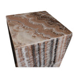 Black Zebra Onyx Floor Pedestal Luminary