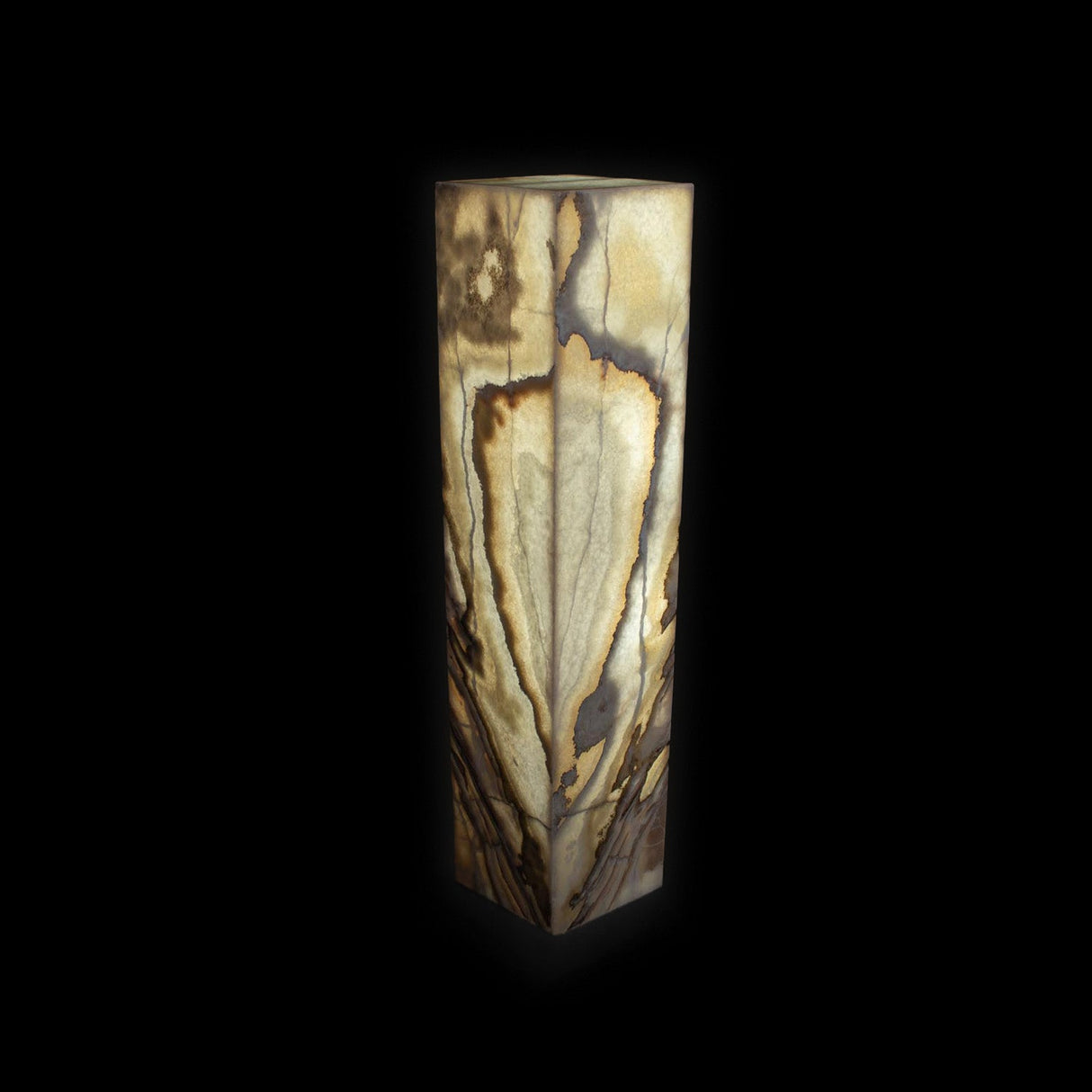 Luminaire piédestal carré Onyx du désert
