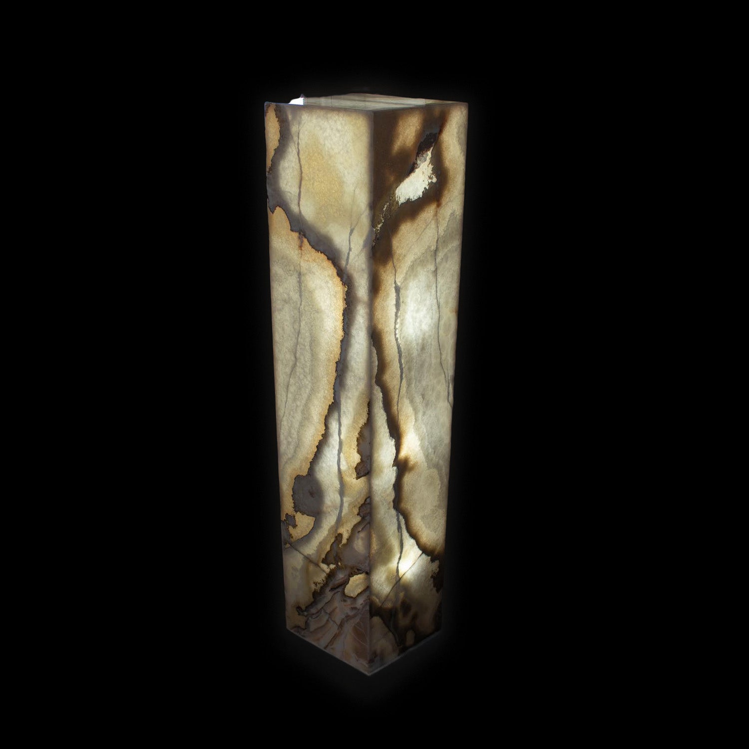 Luminaire piédestal carré Onyx du désert