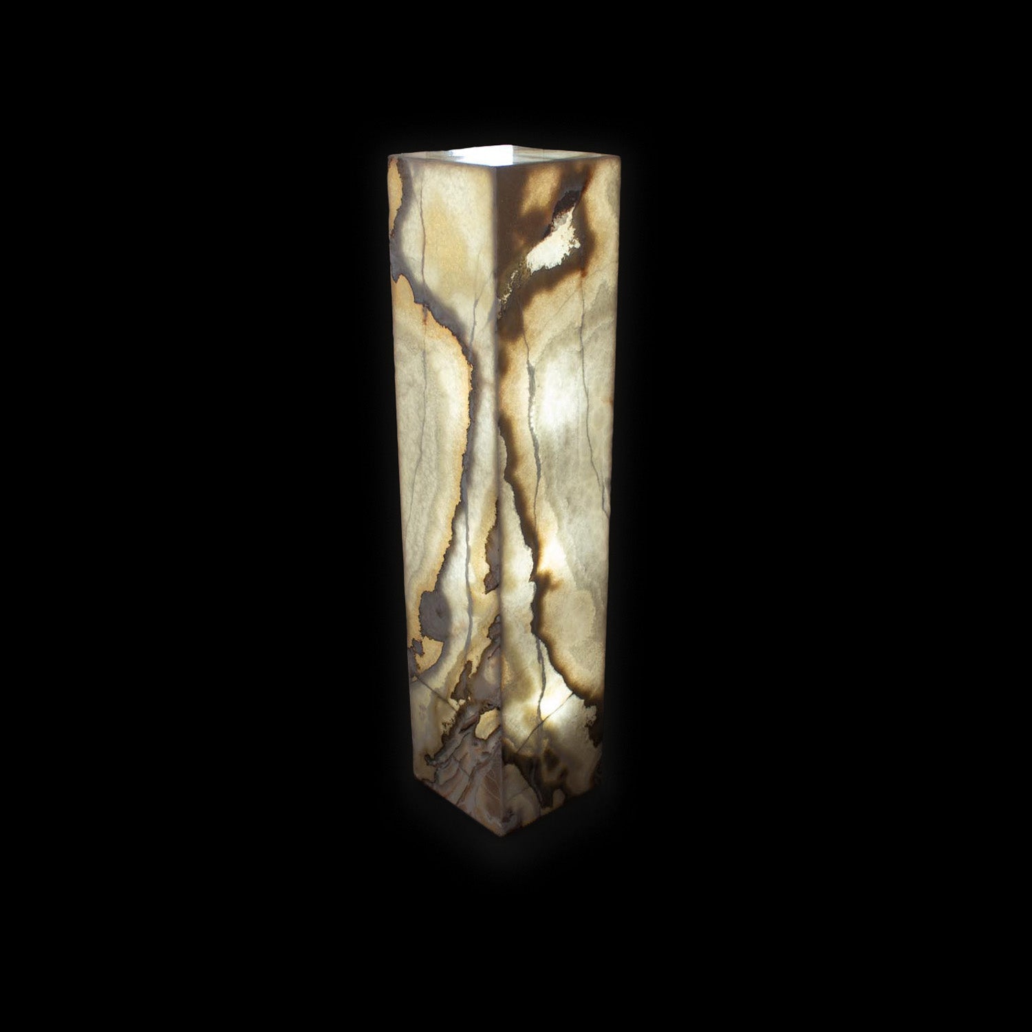 Luminaire piédestal carré Onyx du désert