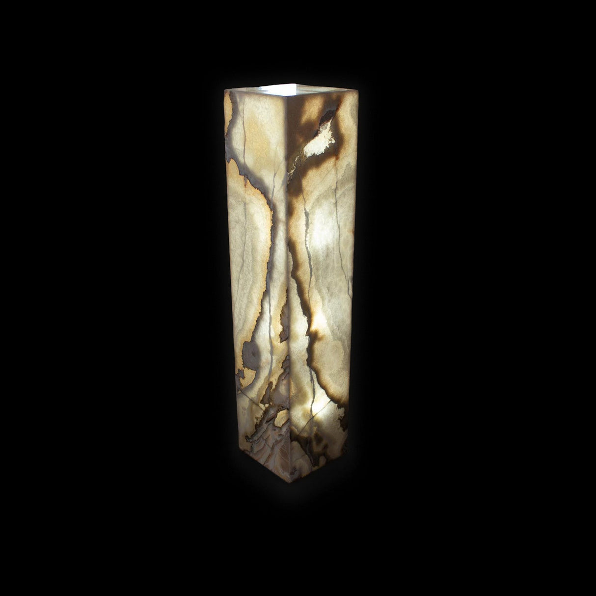 Luminaire piédestal carré Onyx du désert