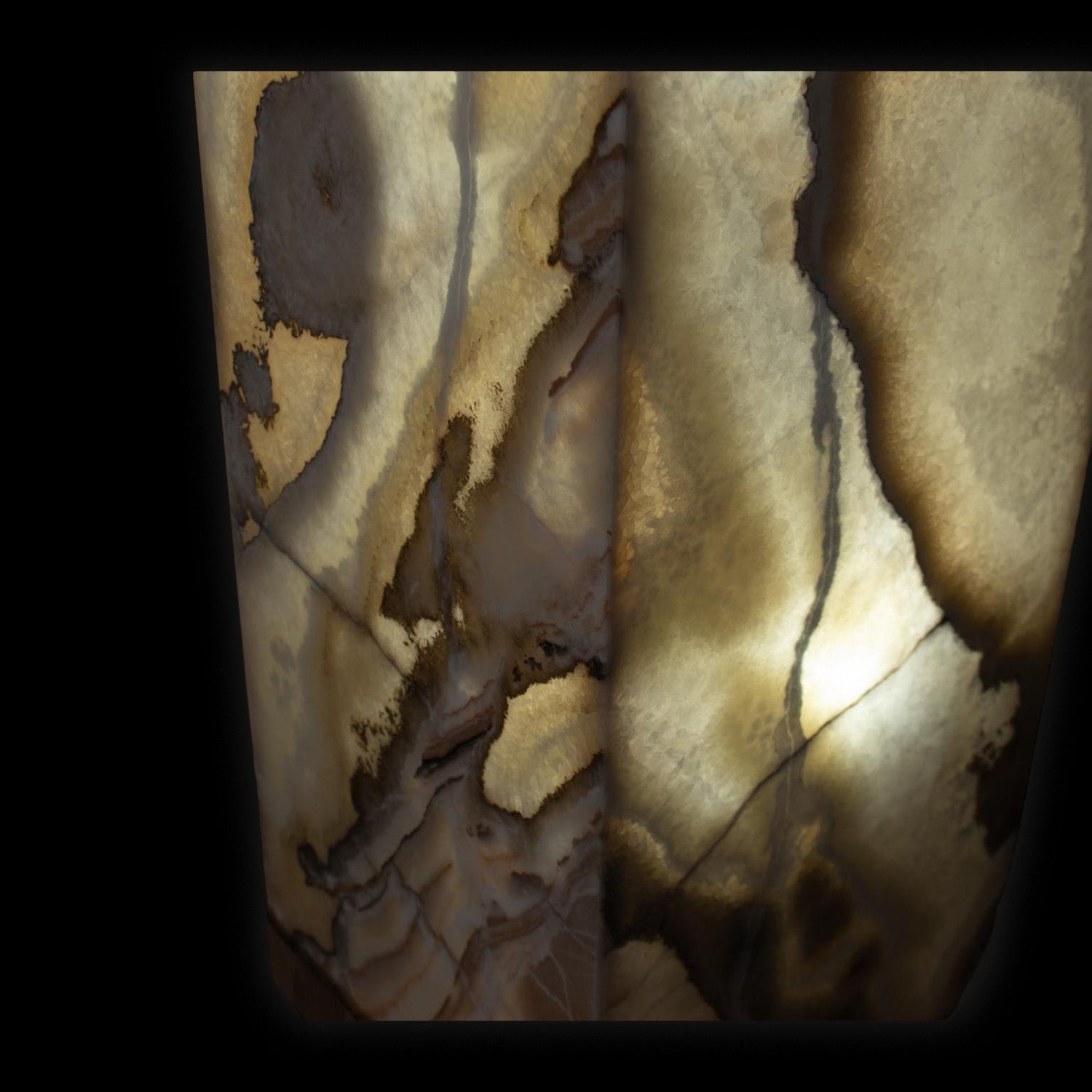 Luminaire piédestal carré Onyx du désert