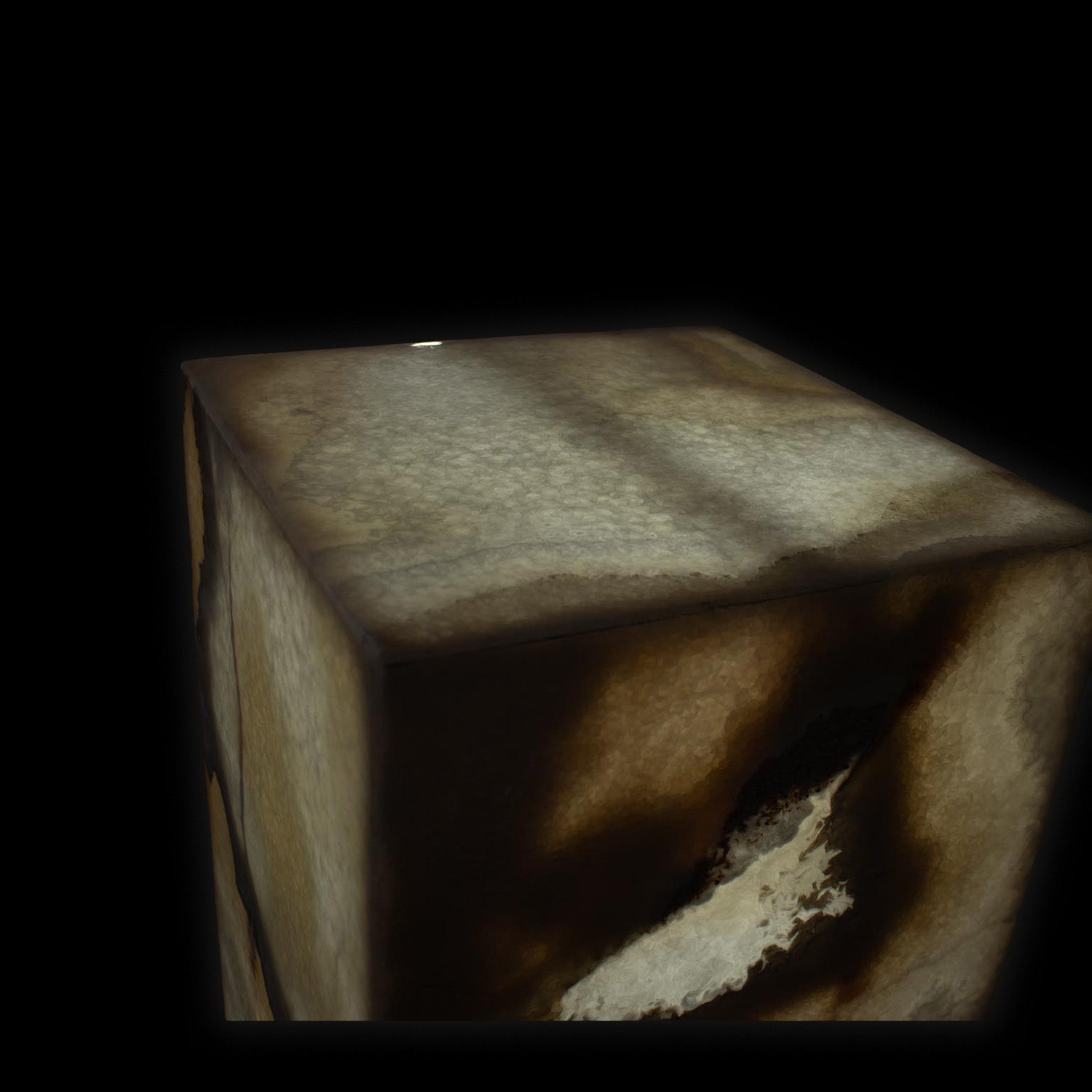Luminaire piédestal carré Onyx du désert