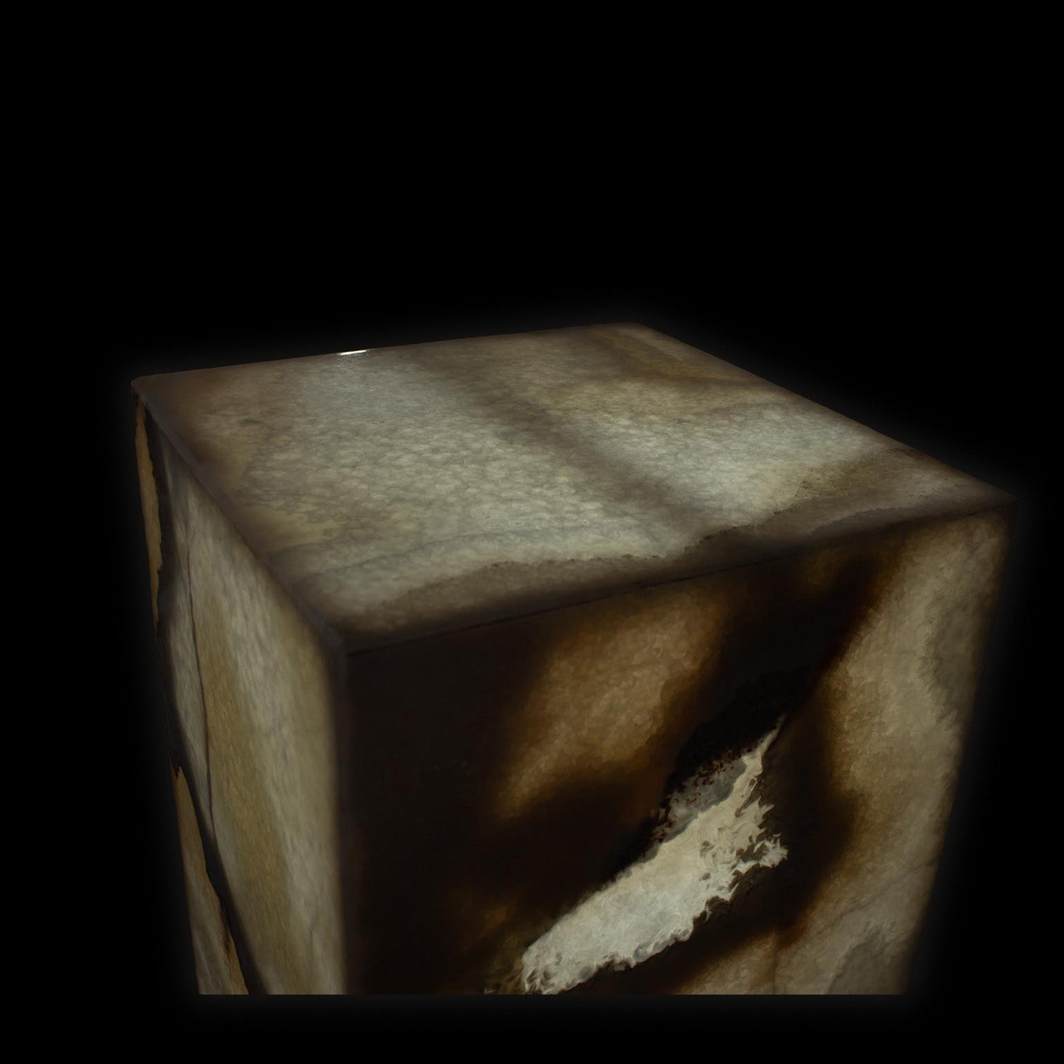 Luminaire piédestal carré Onyx du désert