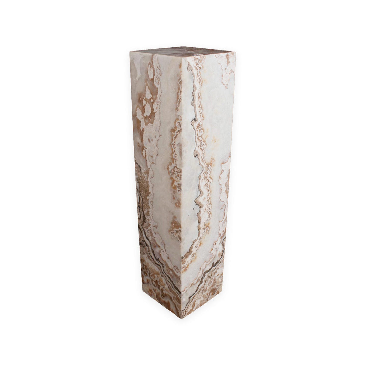 White Desert Onyx Square Pedestal Luminary