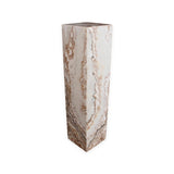 White Desert Onyx Square Pedestal Luminary