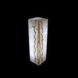 Orange Tehucan Onyx Square Pedestal Luminary