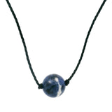 Sodalite 10mm Single Bead Necklace On Cord Choker With Extension