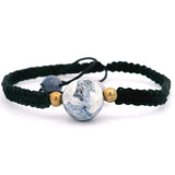 10mm Round Bead on Woven Adjustable Bracelet