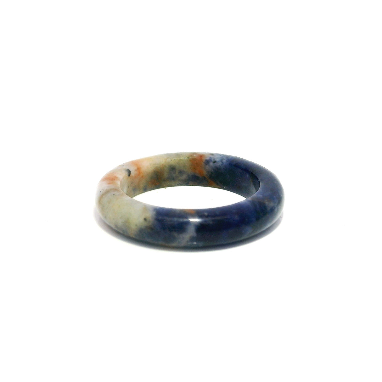 Sodalite Gemstone Ring - Solid Stone Carving